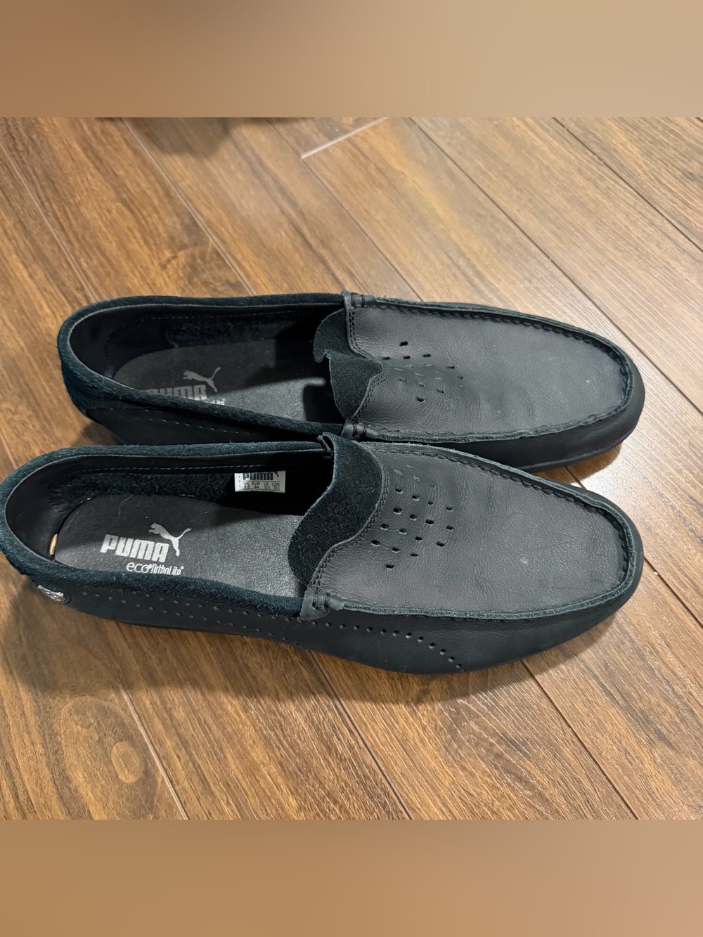 Puma x Scuderia Ferrari black leather slip-on driving loafers size 10.5 men’s